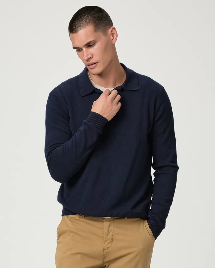 Men Sweaters and Sweatshirts PAIGE Dunlap Sweater 8211 Deep Anchor Cashmere