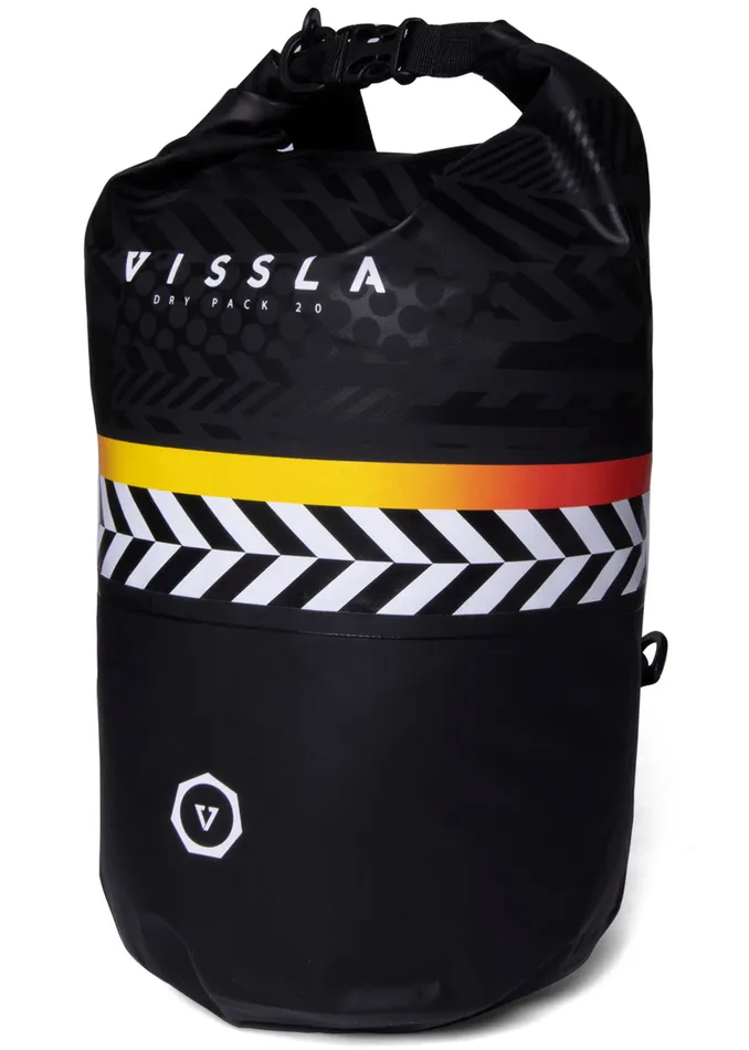 Men Vissla 7 Seas 20L Dry Pack Black Bags Men Vissla 7 Seas 20L Dry Pack Black Bags