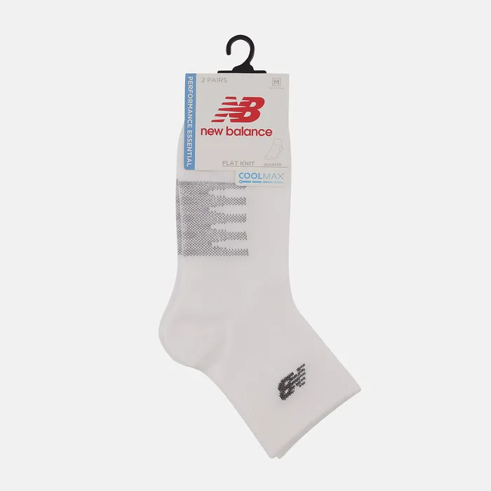 MenWomen Coolmax Thin Quarter Socks 2 Pack WHITE Socks New Balance MenWomen Coolmax Thin Quarter Socks 2 Pack WHITE Socks New Balance