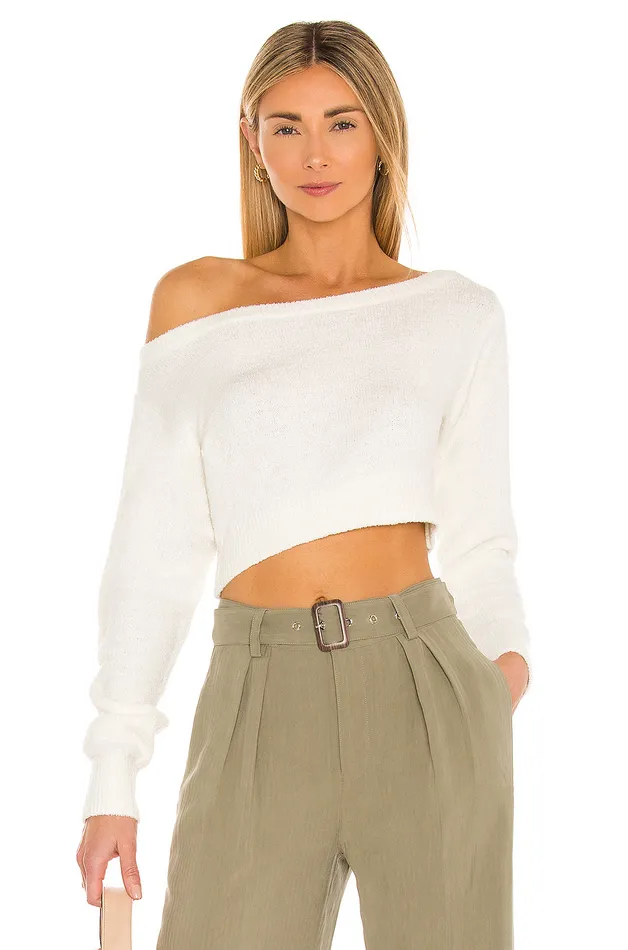 Milena Off Shoulder Sweater White Women Lovers and Friends Sweaters and Knits