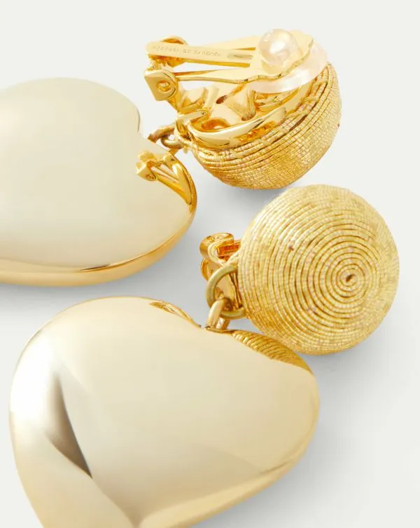Mini Cora Earrings Clip Backing Gold Women Veronica Beard Accessories
