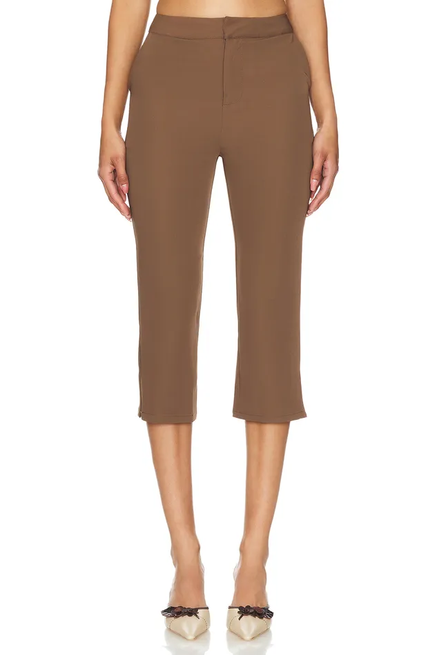 Natasha Cropped Pant Mushroom Brown Women Lovers and Friends Pants