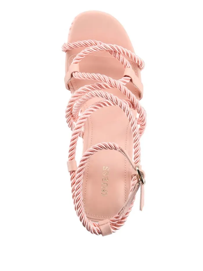 Natesha Strappy Rope Wedges Medium Pink Sandals GUESS Women Natesha Strappy Rope Wedges Medium Pink Sandals GUESS Women