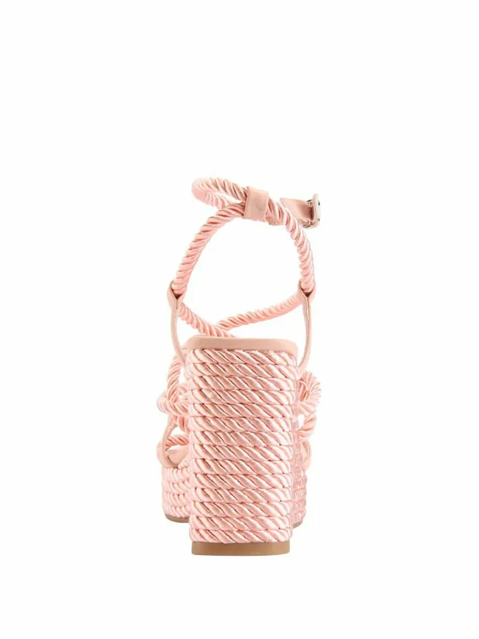 Natesha Strappy Rope Wedges Medium Pink Sandals GUESS Women Natesha Strappy Rope Wedges Medium Pink Sandals GUESS Women