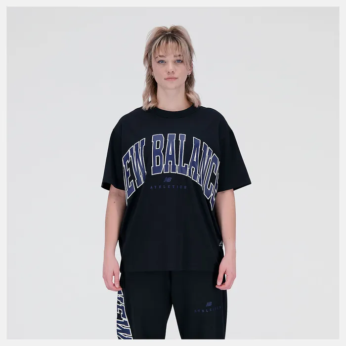New Balance Unissentials Warped Classics Cotton Jersey TShirt BLACK MenWomen Matching Sets New Balance Unissentials Warped Classics Cotton Jersey TShirt BLACK MenWomen Matching Sets