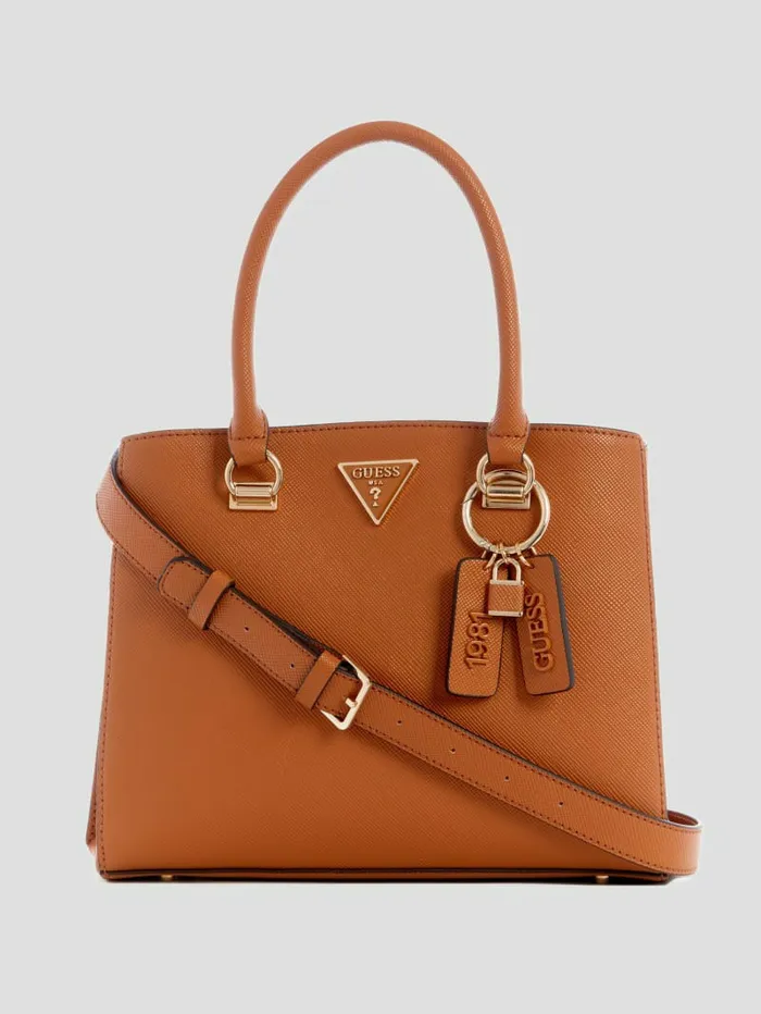 Noelle Girlfriend Satchel Light Cognac Handbags GUESS Women