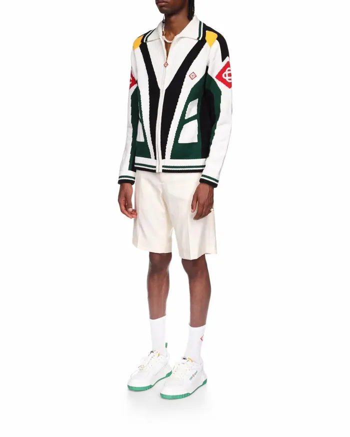 Outerwear Men Casablanca Paris Casa Racing Knit Jacket Outerwear Men Casablanca Paris Casa Racing Knit Jacket