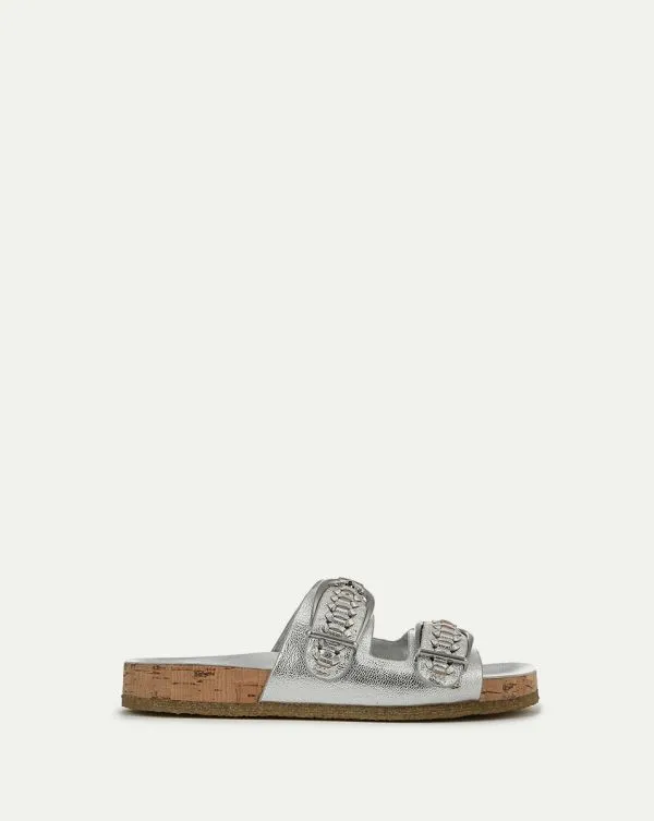Paige Buckle Sandal Silver Women Veronica Beard Shoes
