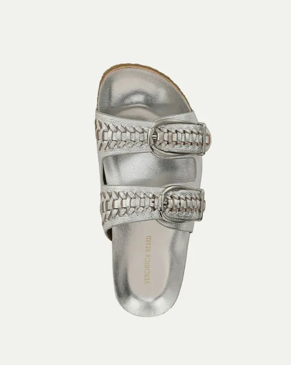Paige Buckle Sandal Silver Women Veronica Beard Shoes Paige Buckle Sandal Silver Women Veronica Beard Shoes