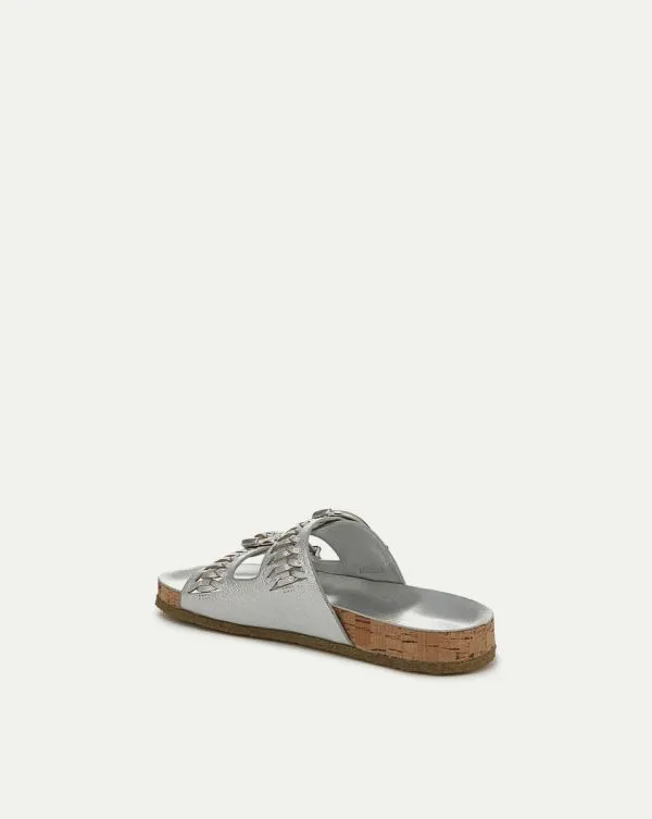 Paige Buckle Sandal Silver Women Veronica Beard Shoes Paige Buckle Sandal Silver Women Veronica Beard Shoes