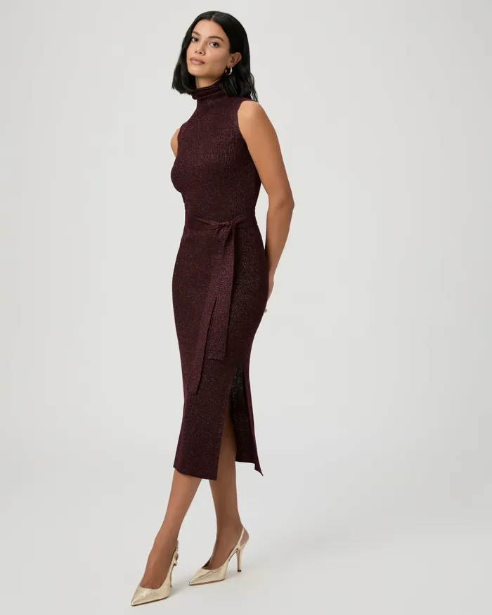 PAIGE Zoelle Dress 8211 Burgundy Sparkle Women Dresses