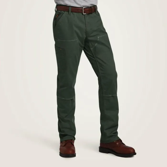 Pants and Shorts Men Ariat Rebar M4 Low Rise DuraStretch Made Tough Double Front Stackable Straight Leg Pant Deep Forest