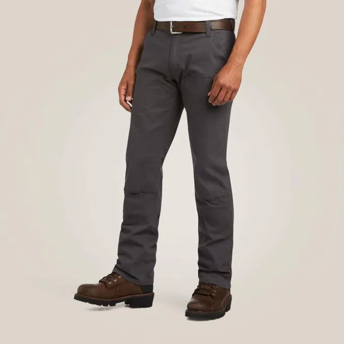 Pants and Shorts Men Ariat Rebar M7 Slim DuraStretch Made Tough Double Front Straight Pant Rebar Grey