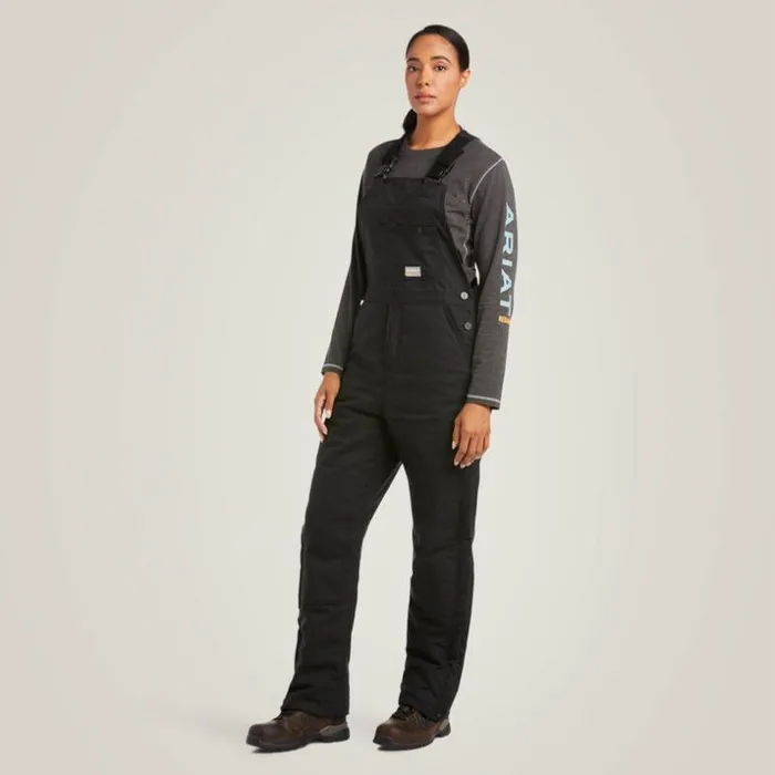 Pants and Shorts Women Ariat Rebar DuraCanvas Stretch Insulated Bib Black