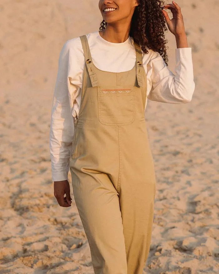 Passenger Bottoms Faye Organic Cotton Dungarees Biscuit Biscuit 8211 Women