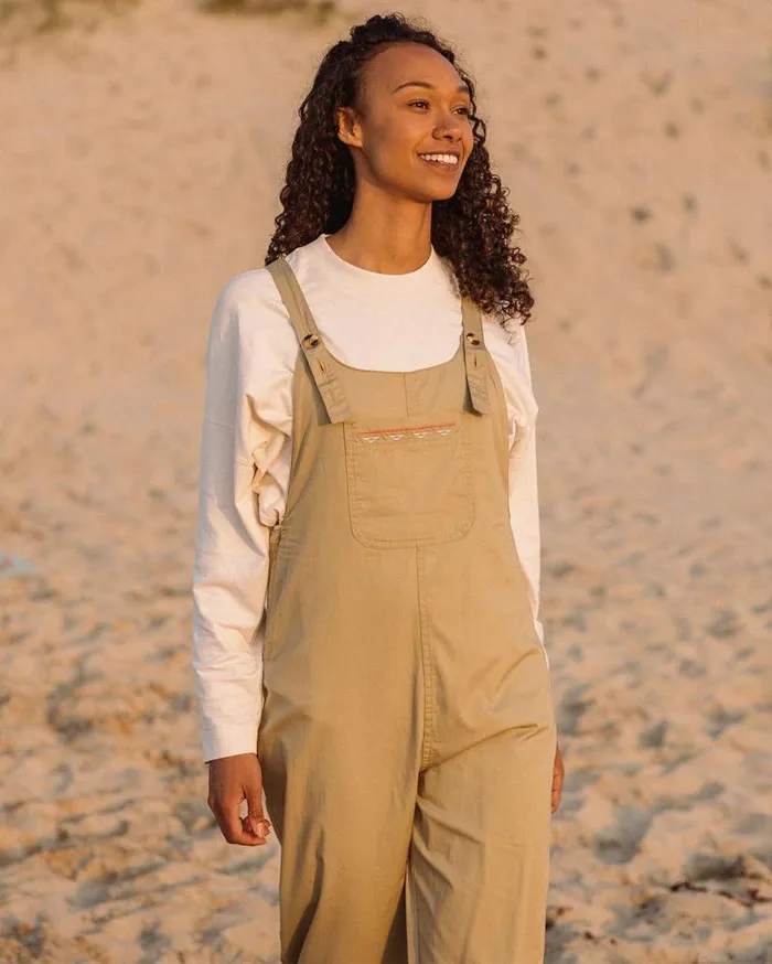 Passenger Bottoms Faye Organic Cotton Dungarees Biscuit Biscuit 8211 Women