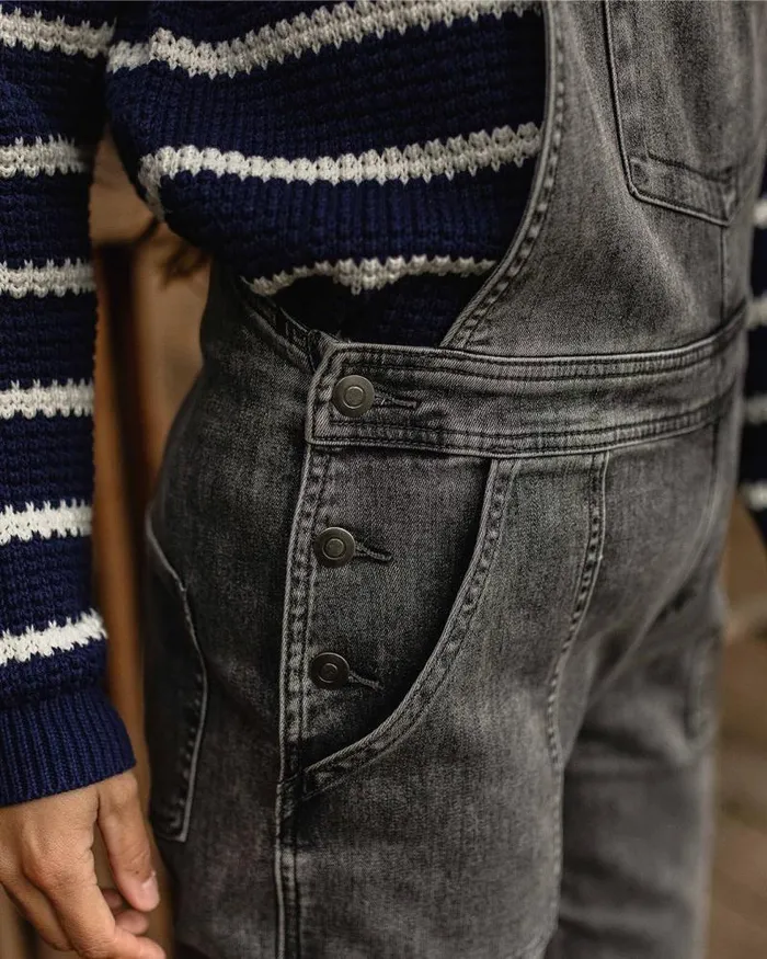 Passenger Bottoms Roamist Organic Cotton Dungarees Washed Black Denim Washed Black Denim 8211 Women
