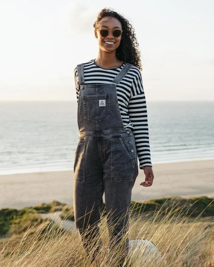 Passenger Bottoms Roamist Organic Cotton Dungarees Washed Black Denim Washed Black Denim 8211 Women