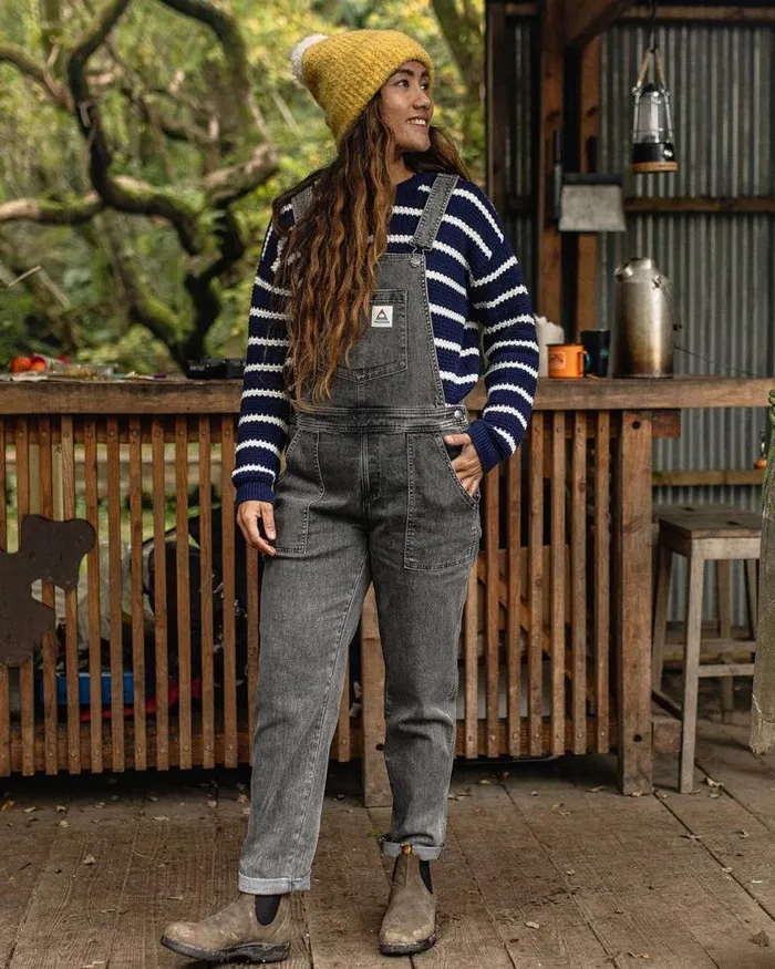Passenger Bottoms Roamist Organic Cotton Dungarees Washed Black Denim Washed Black Denim 8211 Women