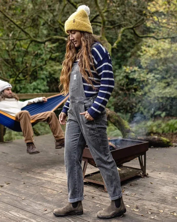 Passenger Bottoms Roamist Organic Cotton Dungarees Washed Black Denim Washed Black Denim 8211 Women