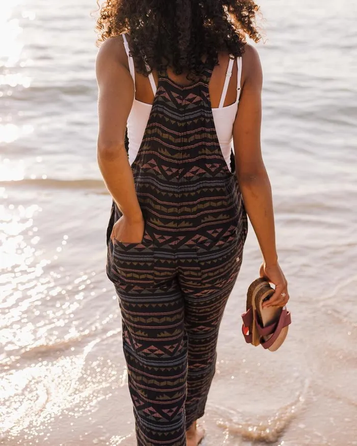 Passenger Bottoms Serenity Dungarees Black Geo Pattern Black Geo Pattern 8211 Women
