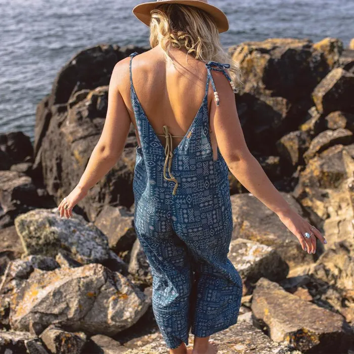 Passenger Bottoms Spirit Jumpsuit Blue Coral Geo Tile Blue Coral Geo Tile 8211 Women