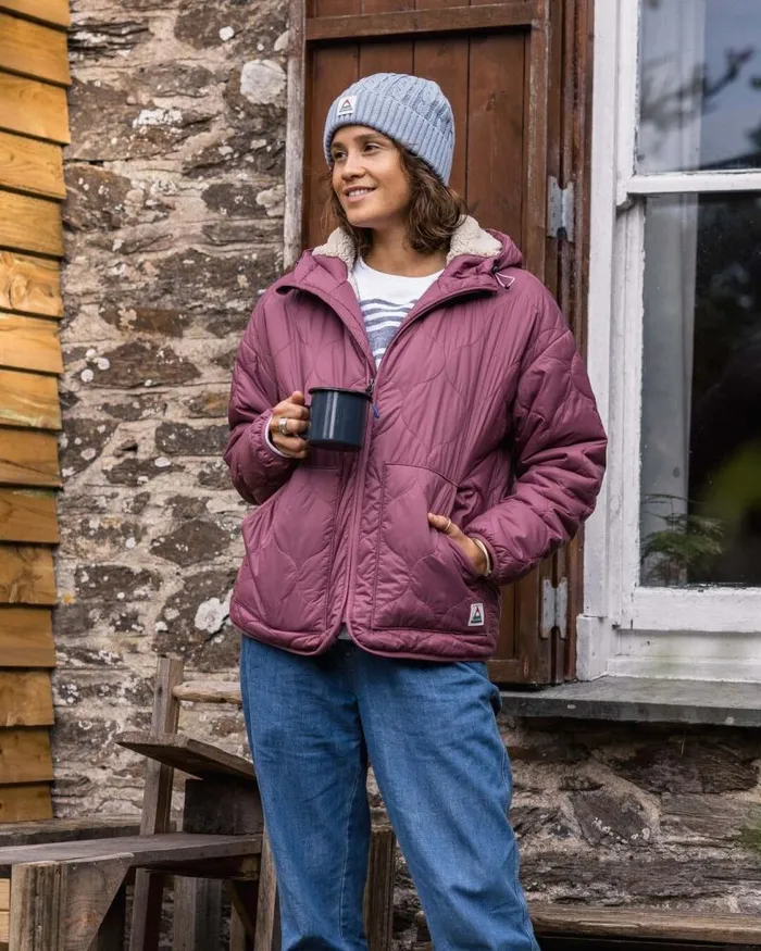 Passenger Jackets Earthy Recycled Sherpa Lined Insulated Jacket Crushed Berry Crushed Berry 8211 Women