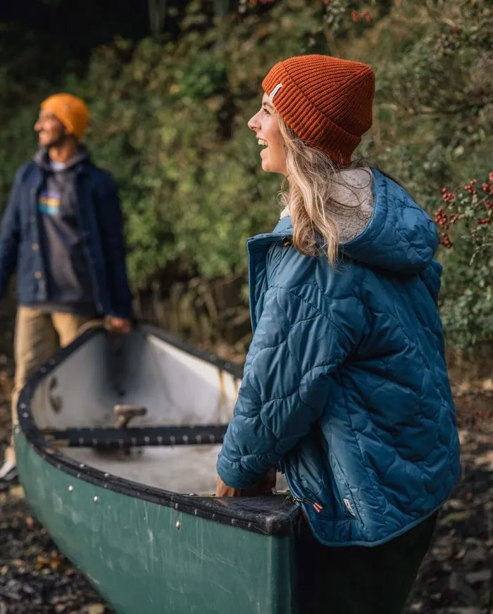 Passenger Jackets Earthy Recycled Sherpa Lined Insulated Jacket Washed Blue Washed Blue 8211 Women