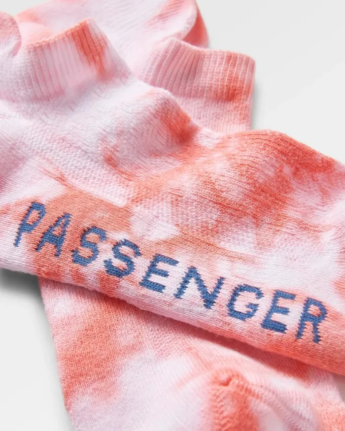 Passenger Socks Organic Trainer Socks Tie Dye Shell Pink Tie Dye Shell Pink 8211 Women