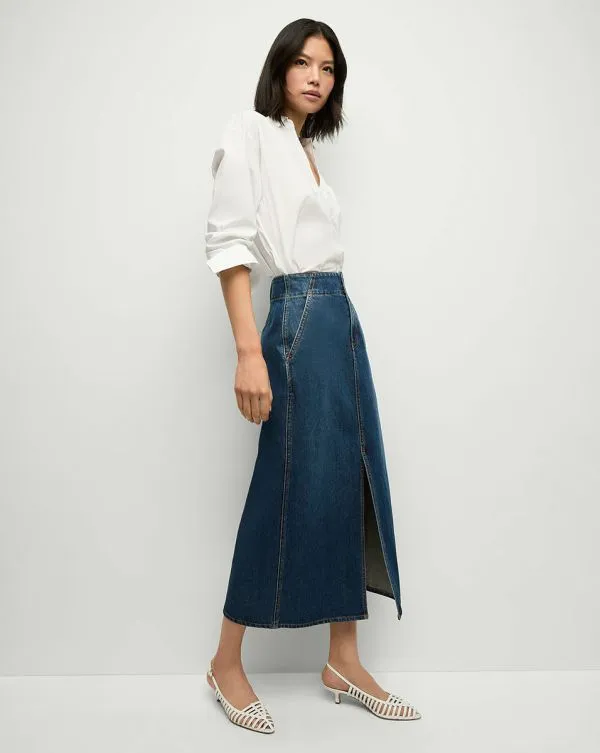 Patricia Denim Skirt Evening Dusk Women Veronica Beard Skirts and Shorts Patricia Denim Skirt Evening Dusk Women Veronica Beard Skirts and Shorts