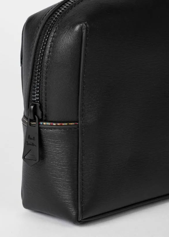 Paul Smith Bags Leather Signature Wash Bag Black 8211 Mens