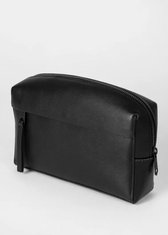 Paul Smith Bags Leather Signature Wash Bag Black 8211 Mens