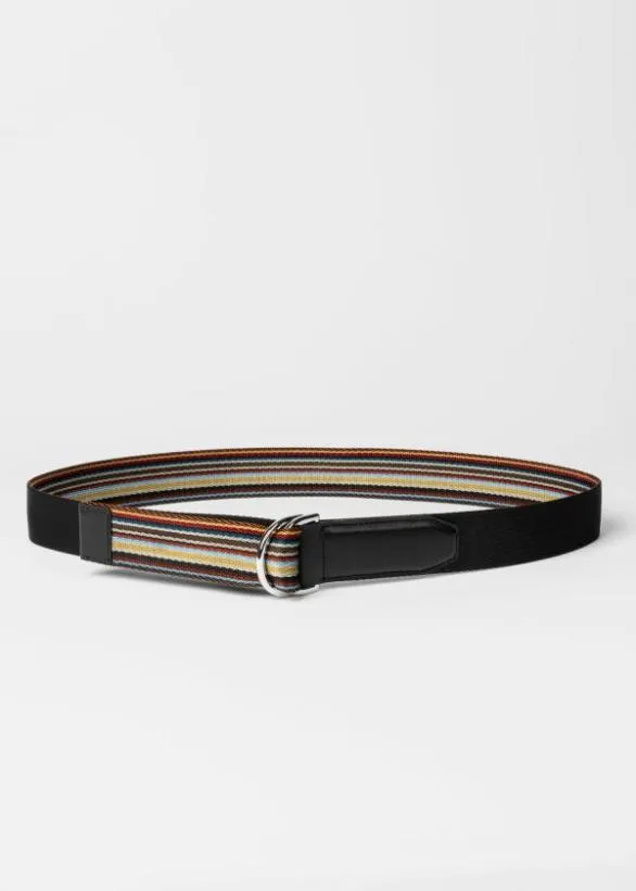 Paul Smith Belts 039Signature Stripe039 Jacquard Belt Black 8211 Mens