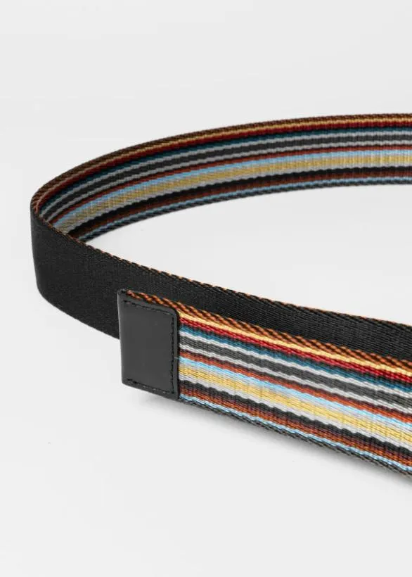 Paul Smith Belts 039Signature Stripe039 Jacquard Belt Black 8211 Mens