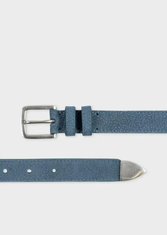 Paul Smith Belts Grained Nubuck Leather Belt Blue 8211 Mens