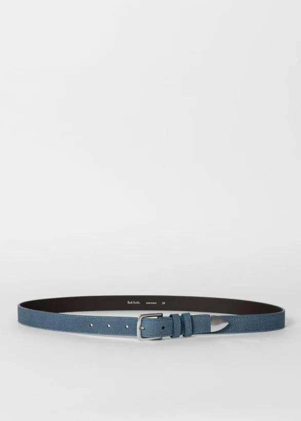 Paul Smith Belts Grained Nubuck Leather Belt Blue 8211 Mens