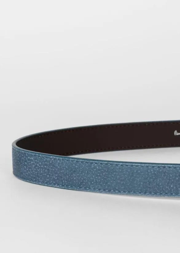 Paul Smith Belts Grained Nubuck Leather Belt Blue 8211 Mens