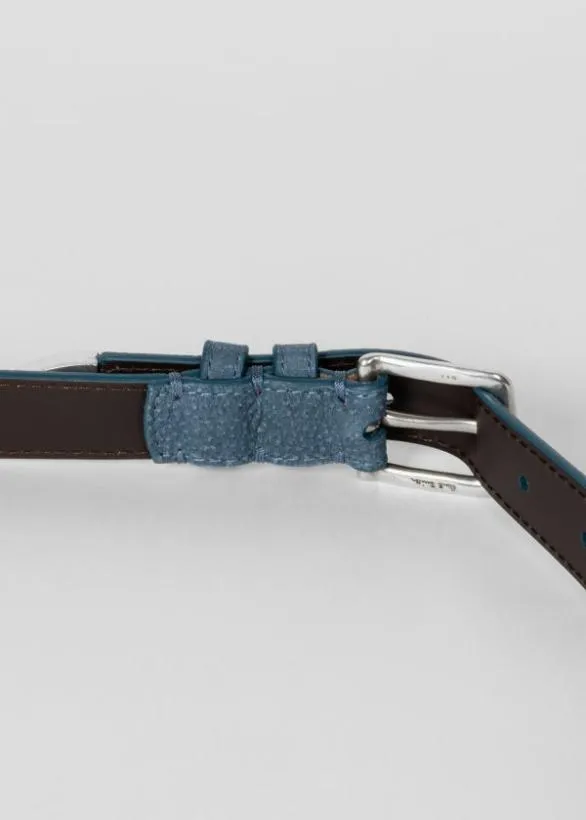 Paul Smith Belts Grained Nubuck Leather Belt Blue 8211 Mens