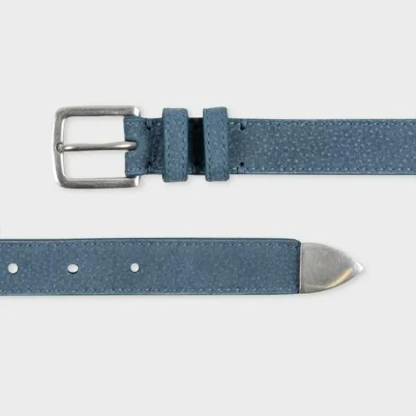Paul Smith Belts Grained Nubuck Leather Belt Blue 8211 Mens