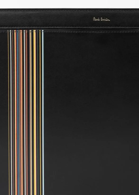 Paul Smith Cases and Covers 039Signature Stripe Block039 Document Case Black 8211 Mens