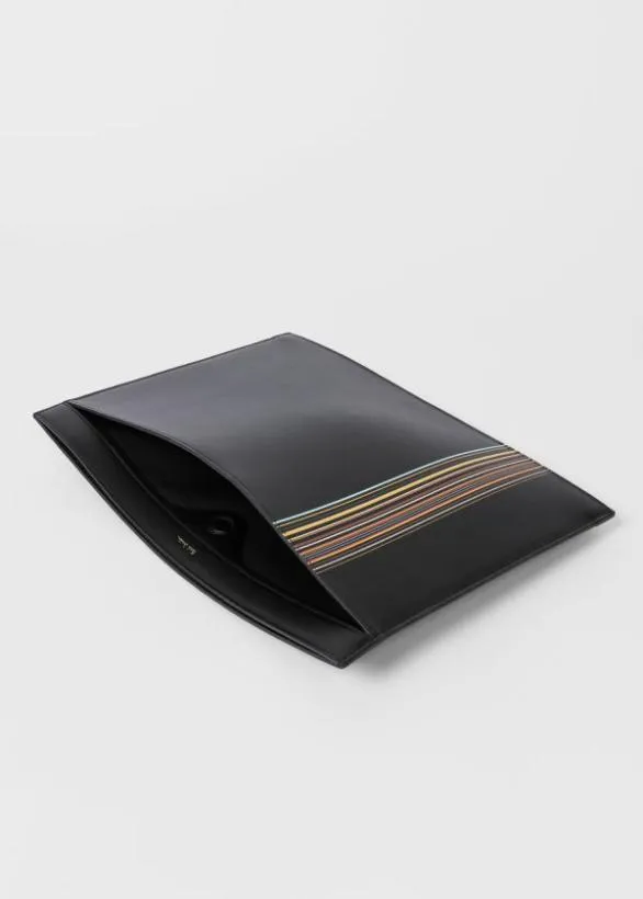 Paul Smith Cases and Covers 039Signature Stripe Block039 Document Case Black 8211 Mens