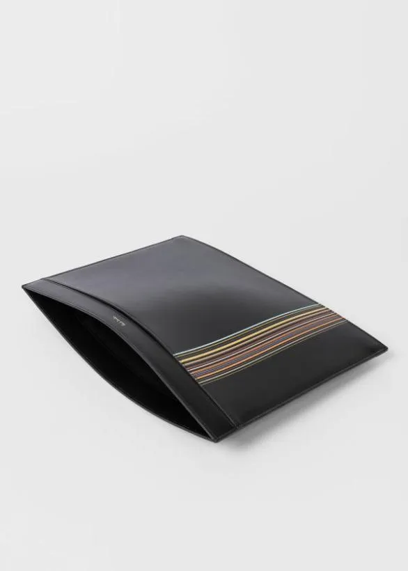 Paul Smith Cases and Covers 039Signature Stripe Block039 Document Case Black 8211 Mens