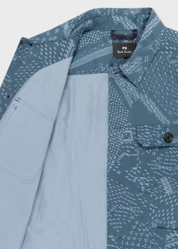 Paul Smith Coats and Jackets 039Bandana039 Print Cotton Worker Jacket Blue 8211 Mens