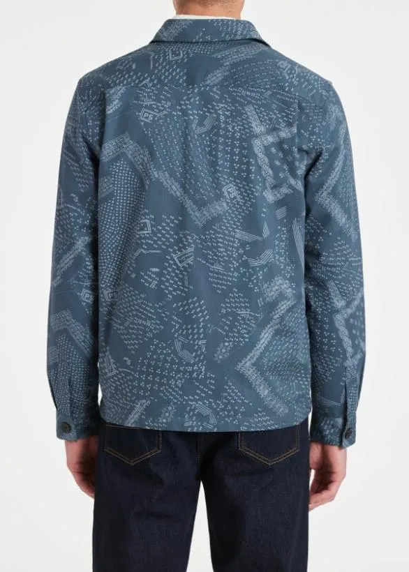 Paul Smith Coats and Jackets 039Bandana039 Print Cotton Worker Jacket Blue 8211 Mens