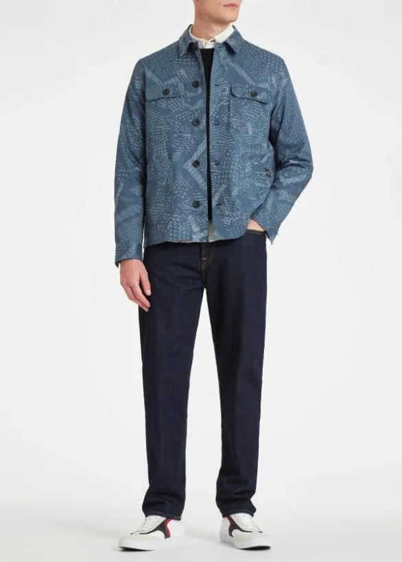 Paul Smith Coats and Jackets 039Bandana039 Print Cotton Worker Jacket Blue 8211 Mens