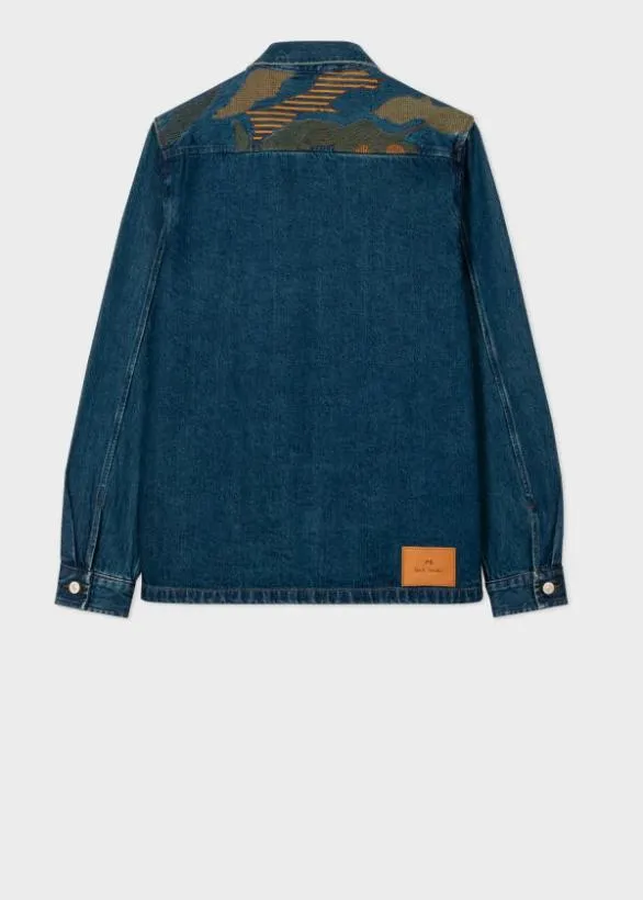 Paul Smith Coats and Jackets 039Plains039 Embroidery Work Jacket Dark Blue Wash 8211 Mens