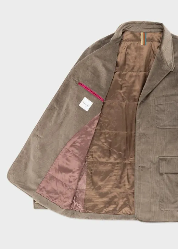 Paul Smith Coats and Jackets Corduroy Wadded Work Jacket Grey 8211 Mens