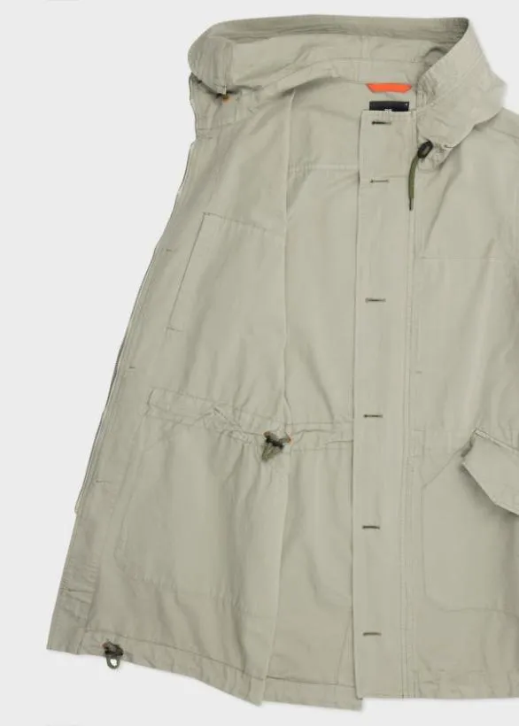 Paul Smith Coats and Jackets Cotton Hooded Parka Khaki 8211 Mens