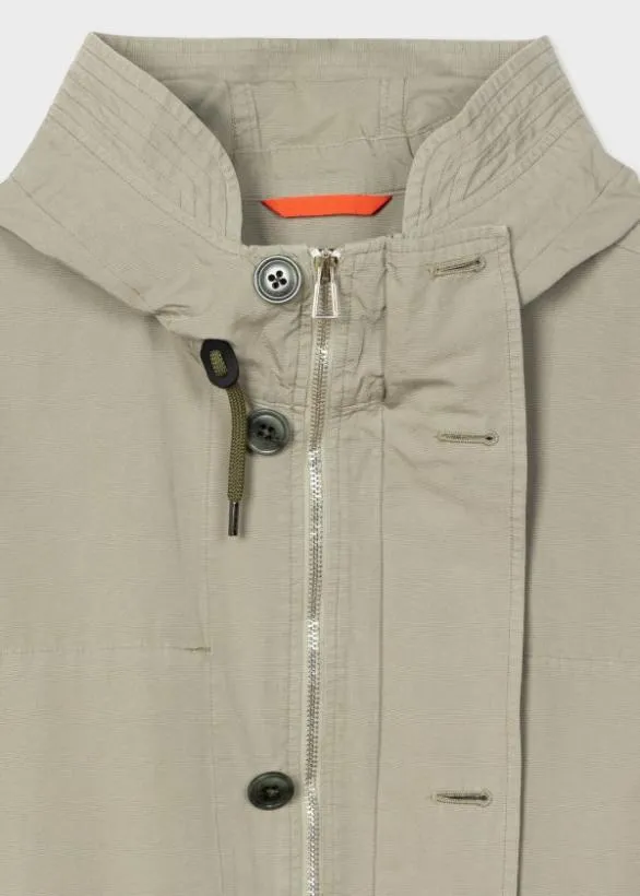Paul Smith Coats and Jackets Cotton Hooded Parka Khaki 8211 Mens