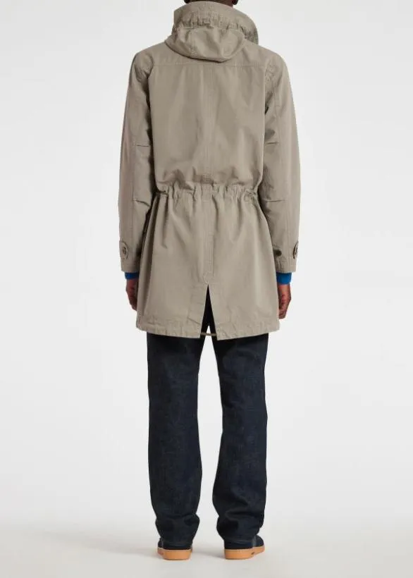 Paul Smith Coats and Jackets Cotton Hooded Parka Khaki 8211 Mens